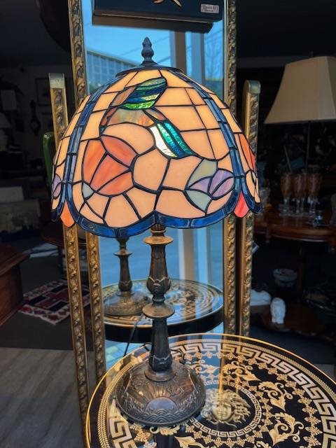 Tiffany Style Lamp with Bird