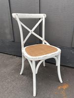 Four White Wooden French Style Chairs