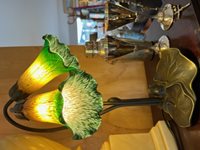 Art Nouveau style Green/Amber Lily Table Lamp