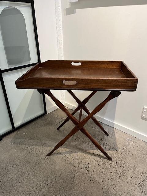 Large Antique Oak Butlers Tray & Stand