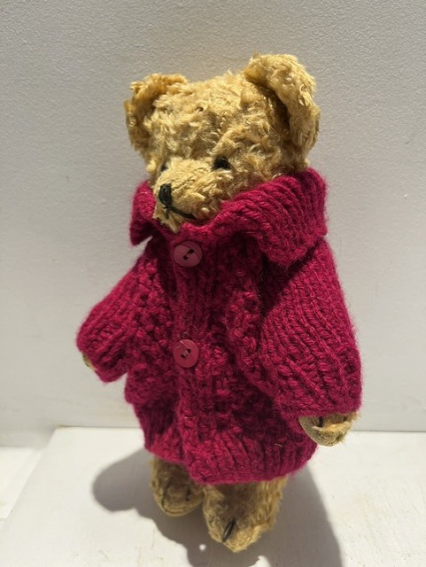 Vintage Mohair Teddy in burgandy jumper