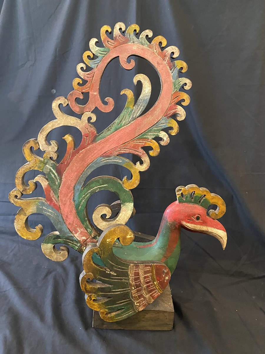 Carved Wooden Oriental Bird