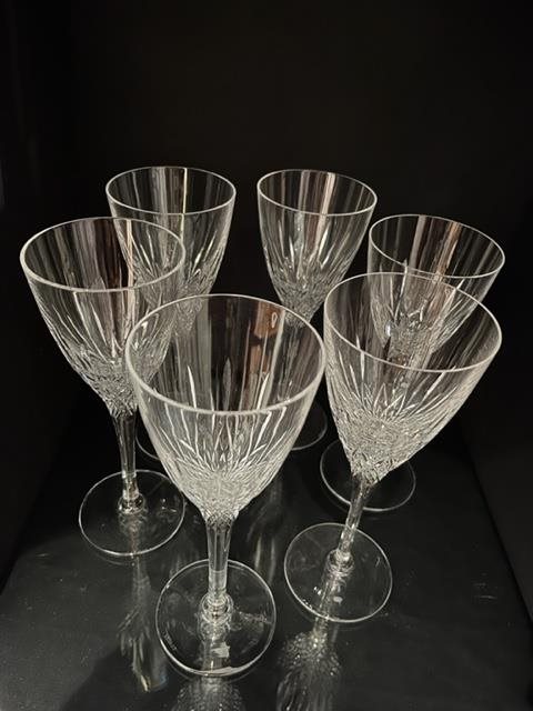 Set of 7 Stuart Crystal Wine/Water Glasses