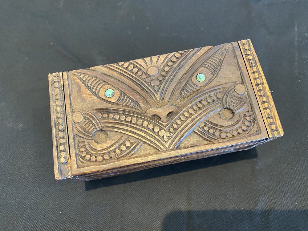 Carved Wooden Maori Box