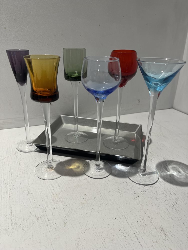 Artland Set of Six Jewel-Coloured Liqueur Glasses