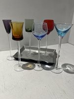 Artland Set of Six Jewel-Coloured Liqueur Glasses