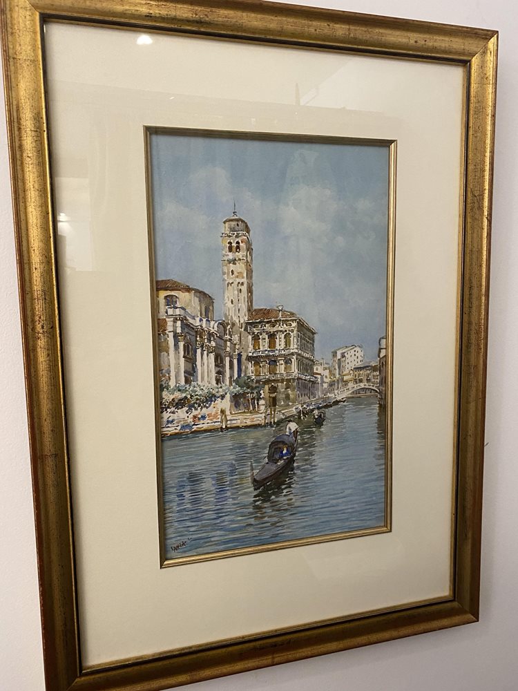 Pair of Luigi Lanza Watercolours of Venice