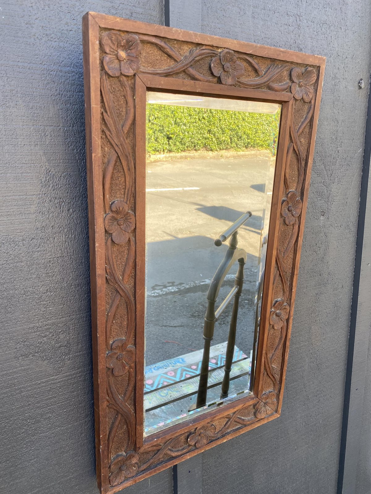 Arts & Crafts Wooden Framed mirror Orakei Objet Antiques, Art, Furniture and Collectibles in