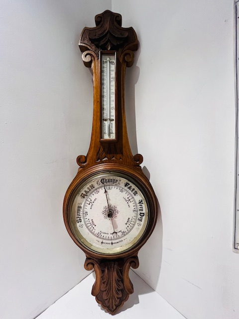 V. Large Oak Banjo Barometer