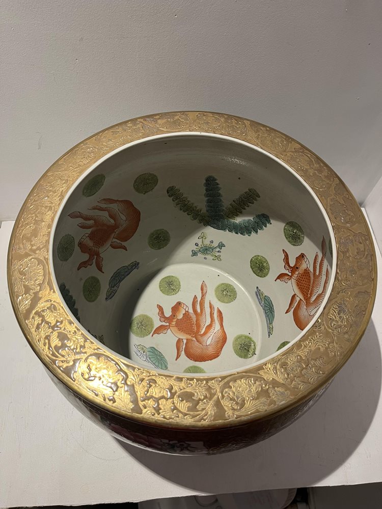 Vintage Chinese Jiaqing Fish Bowl Planter