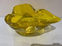 Golden Heart shaped art glass