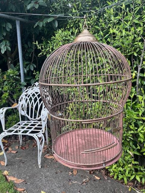 Vintage Copper & Brass Bird Cage