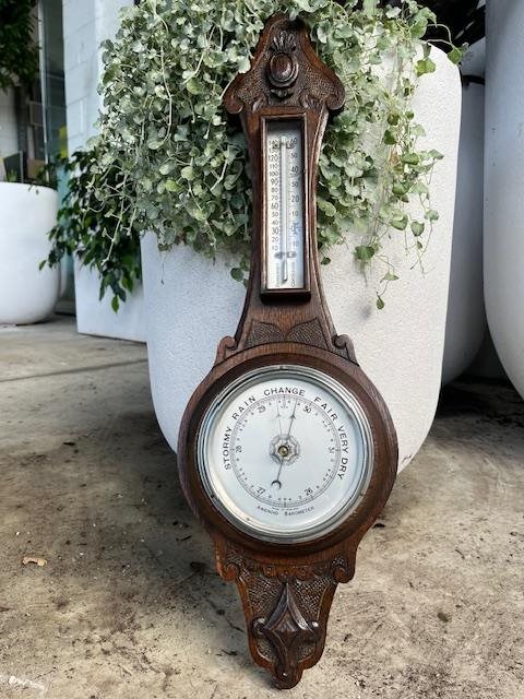 Vintage Oak Wall Barometer