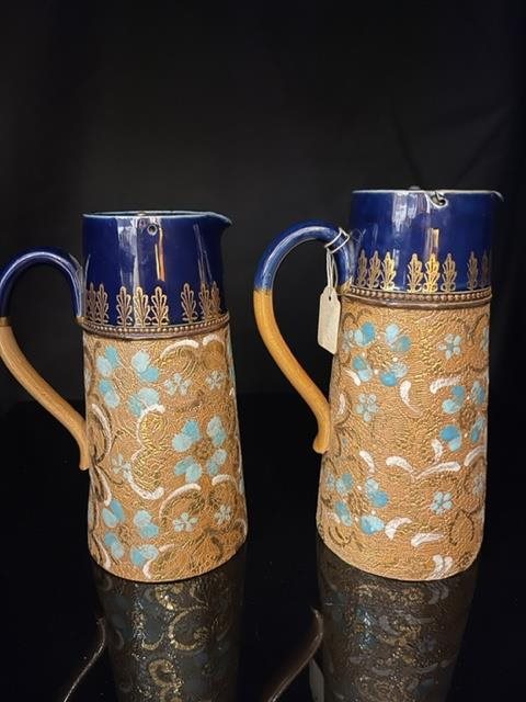 Pair of Royal Doulton Water Jugs with Pewter lids