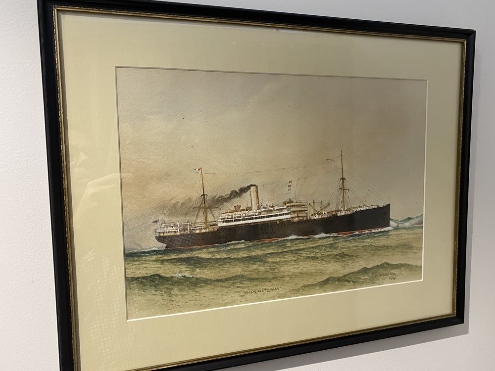Watercolour of RMS Rotorua by Charles Basil Norton