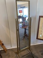 Wooden gilt cheval mirror
