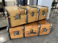 Pair of Restored 1930s Ocean Liner Steamer Trunks