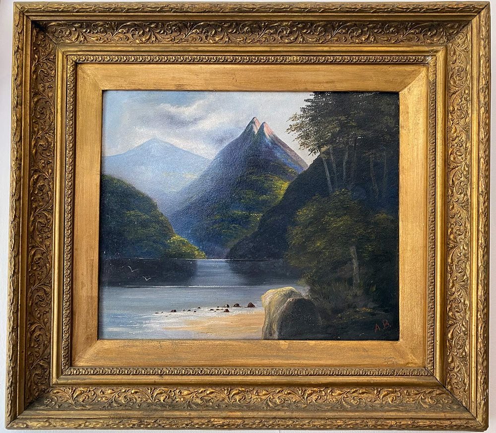 Mountains and Lake Oil Painting
