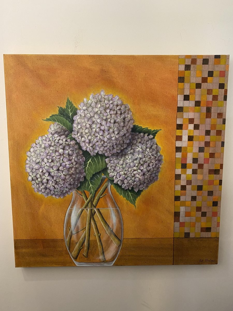 Acrylic on canvas 'Hydrangeas