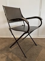 Designer Folding Leather & Metal armchair