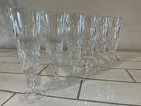 Six Waterford Crystal Champagne Flutes