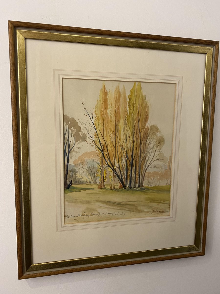 Watercolour, Autumn Morning, Cheery Grove, Taumarumui, May 1929