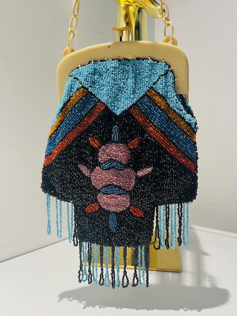 Vintage Tambour-beaded Evening Bag