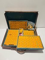 Cased Vintage Bakelite or Catalin Mahjong Set