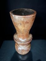Old Turned Wood Candle Holder with Pricket