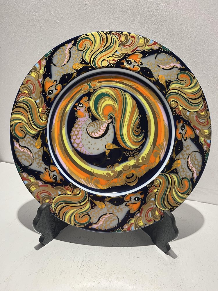 Rosenthal Studio Line “Years of the Rooster” Collector Plate by Bjørn Wiinblad, 1981