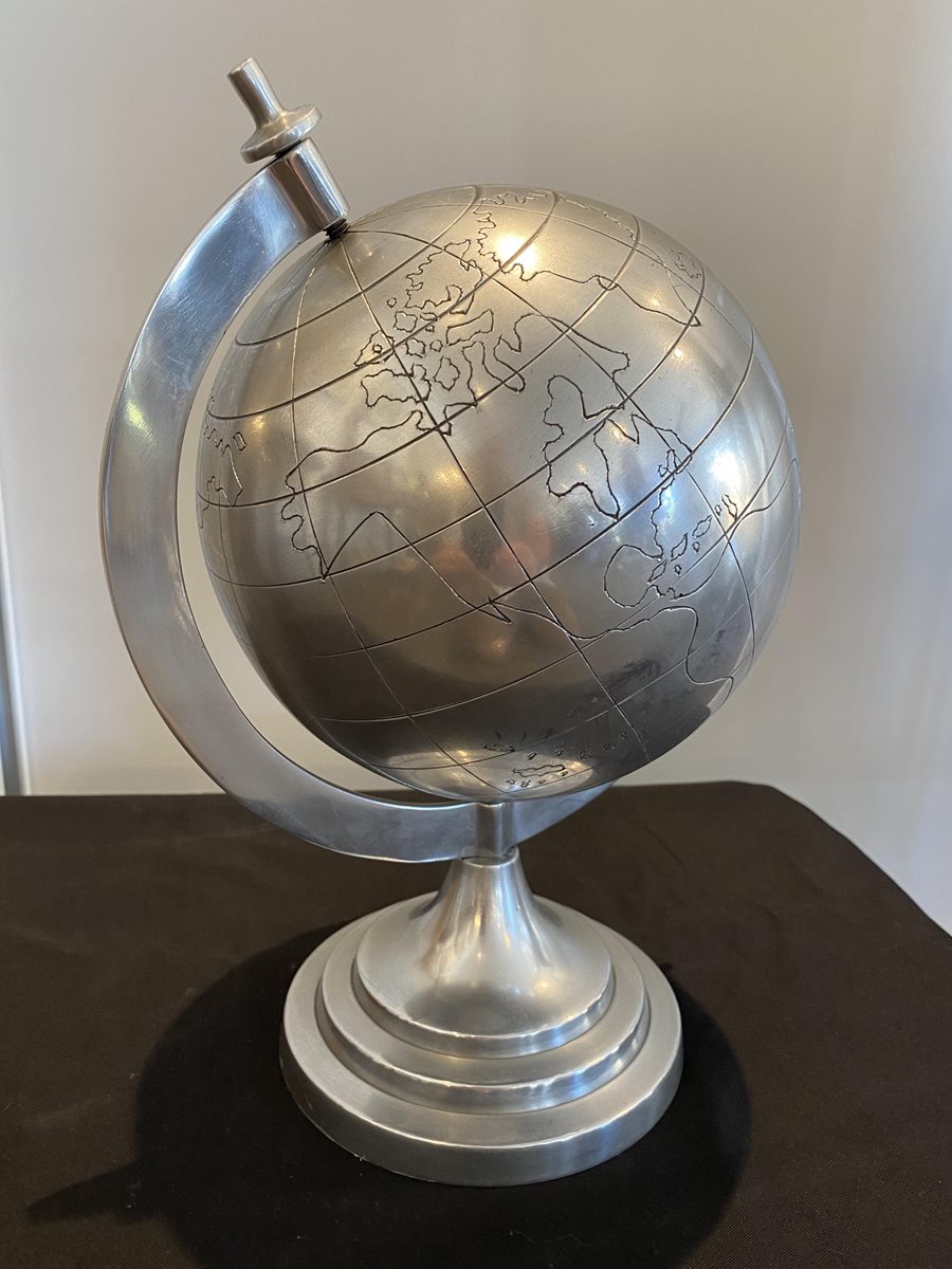 Modernist Metal  Terrestrial Globe