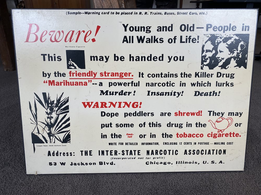 1960's Dope Warning Poster