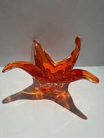Vintage Murano Red/Orange Art Glass Bowl