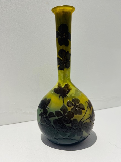 Signed Galle Cameo Glass Vase