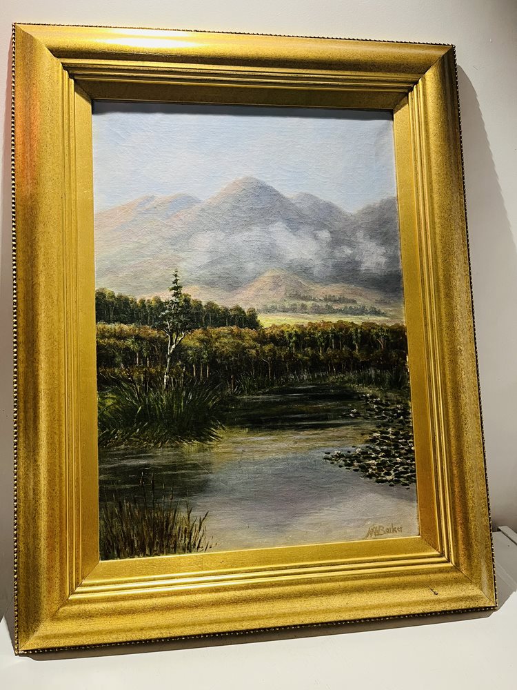 New Zealand Landscape Oil by Neville W Barker