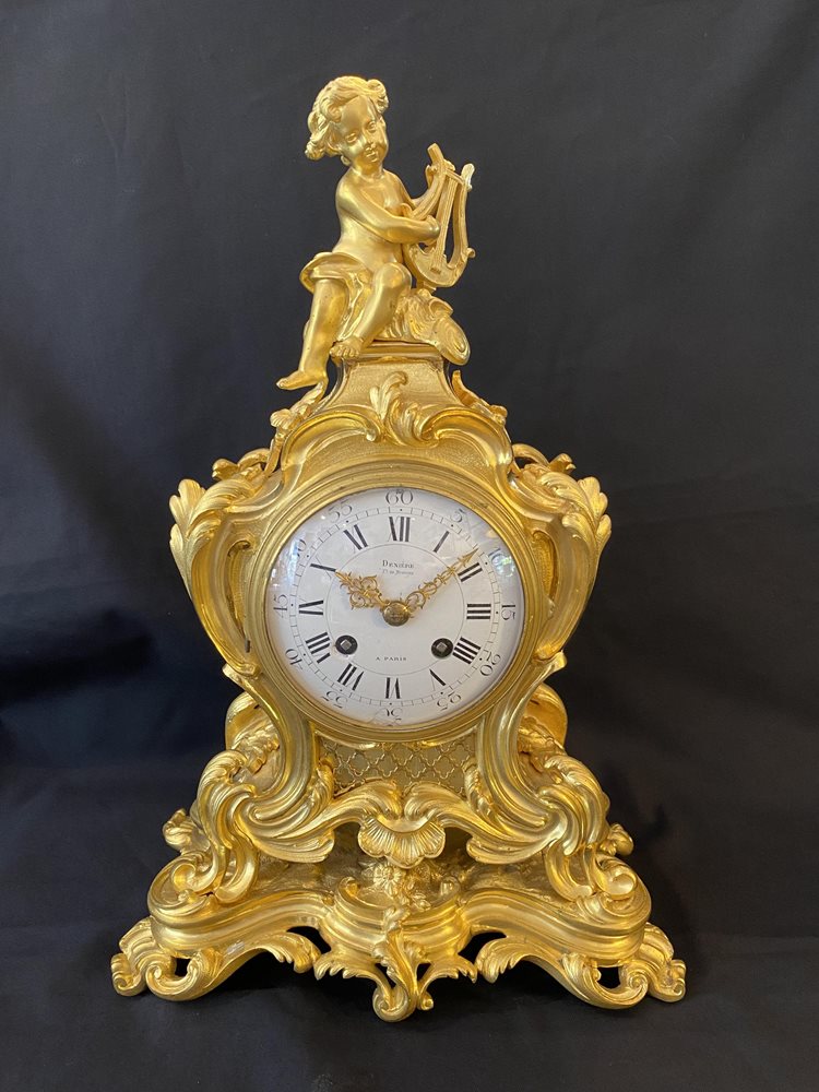 Antique French Rococo Ormalu Clock