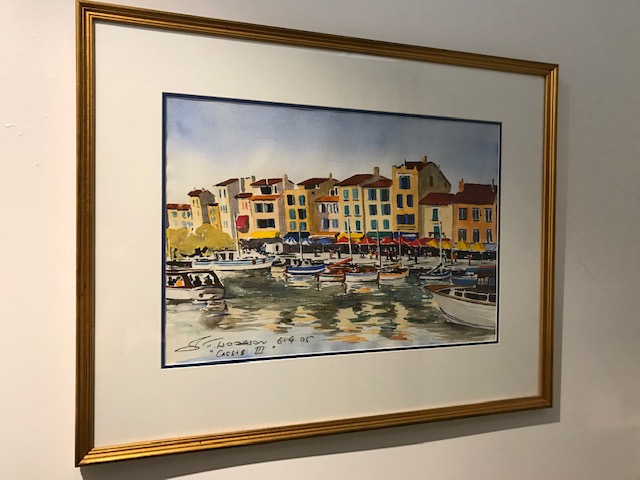 Watercolour of French seaside town of Cassis