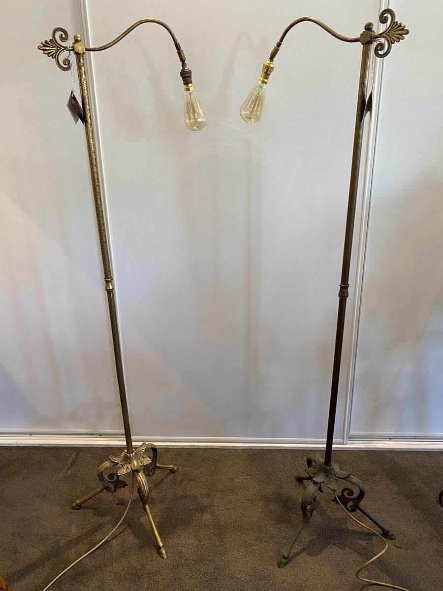 Near-pair of vintage standard lamps