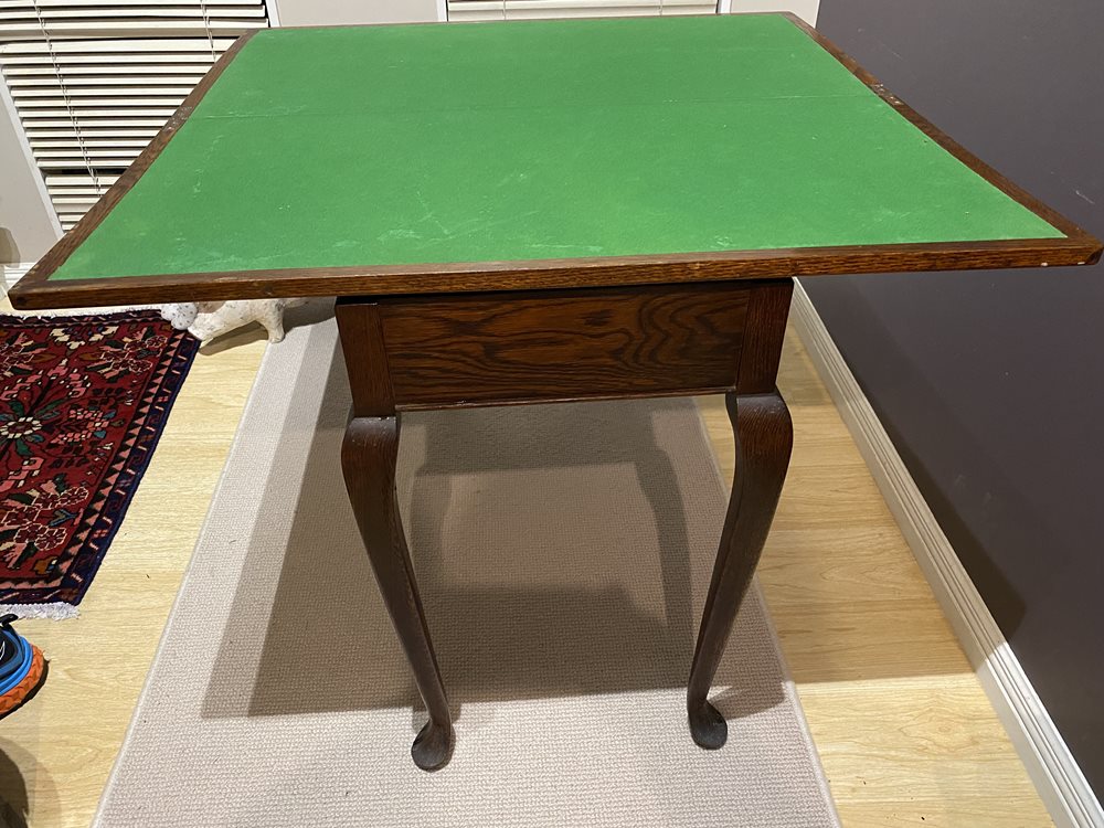 Oak Games Table with folding top