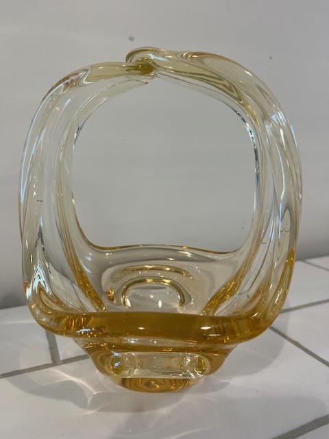 Murano Uranium Glass Basket