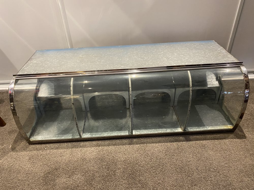 Vintage Shop Glass, Tin & Chrome Lolly Cabinet