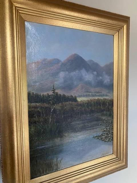 New Zealand Landscape Oil by Neville W Barker