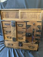 Japanese paulownia wood merchant's locking chest, 'Choba-Dansu'