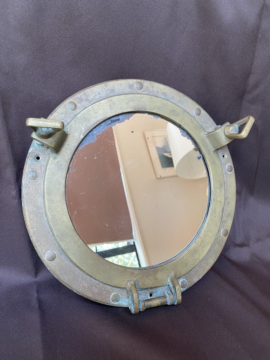 Vintage Brass Ship's Porthole Mirror