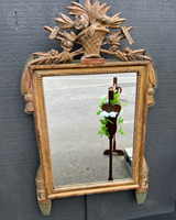 Agricultural themed gilded antique mirror