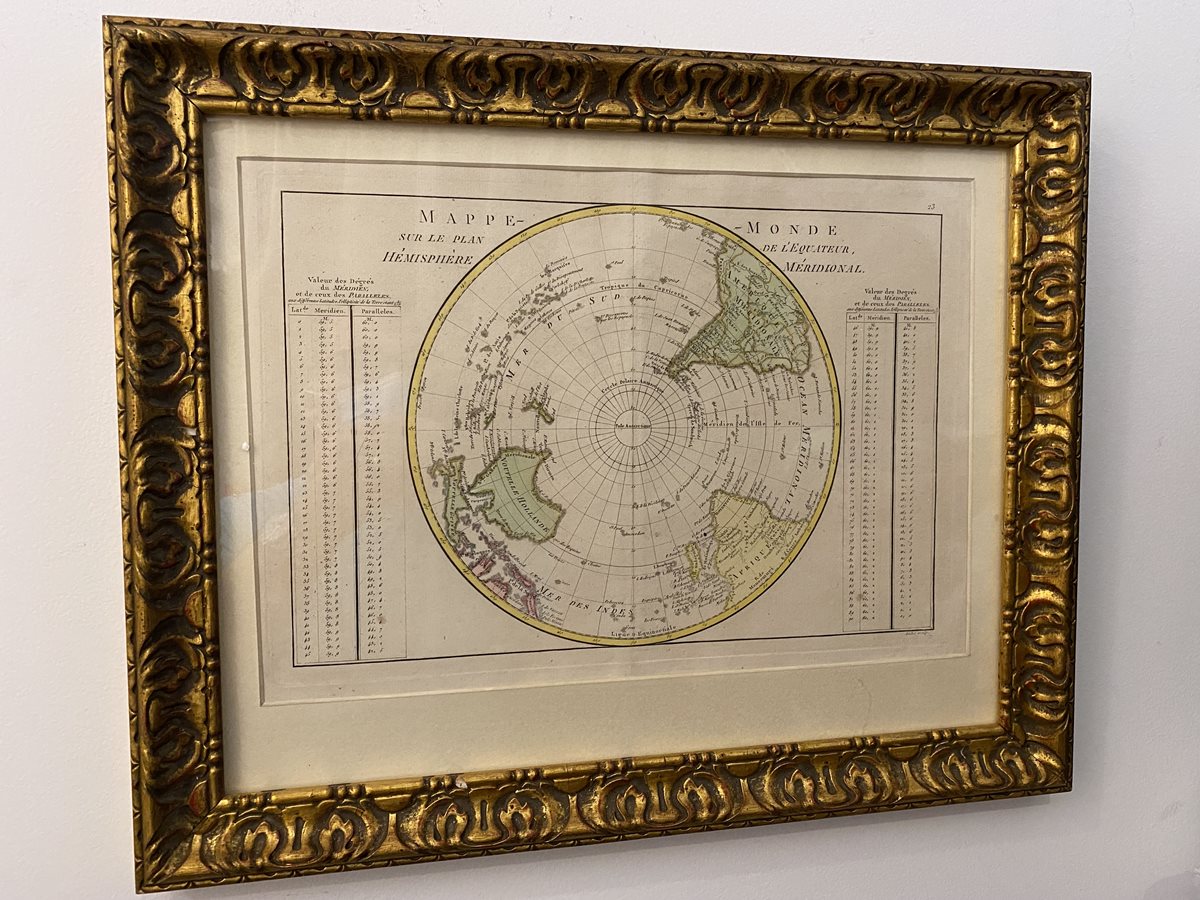 18th Century Hand Coloured Copperplate Map of the Southern Hemisphere