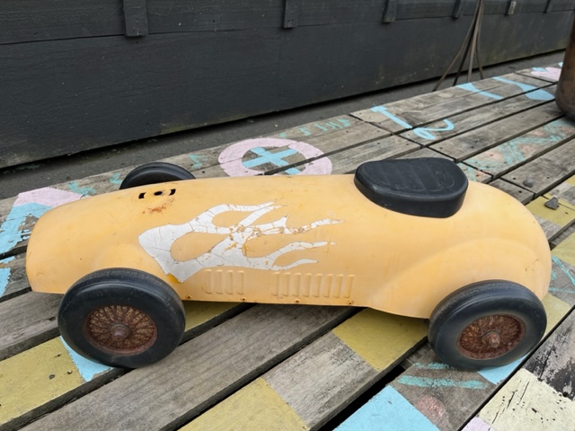 Vintage Yellow Racing Car