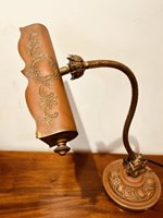 Antique Pressed Copper & Brass Desk Lamp