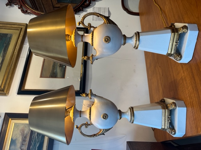 Pair of Swedish Oil Lamp Style Table Lamps