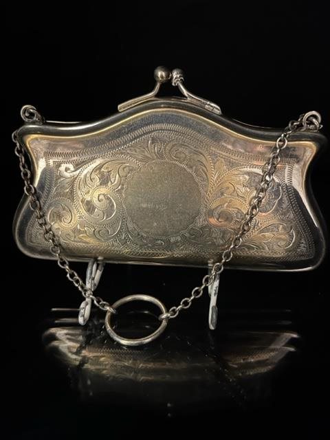 Decorated Silver Evening Purse